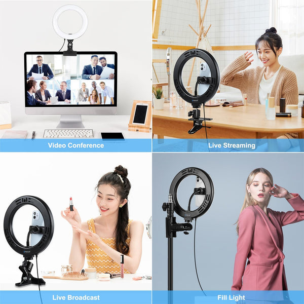 7.9 Ring Selfie Light With Dual Colour Led For Vlogging & Photography Selfie Lights