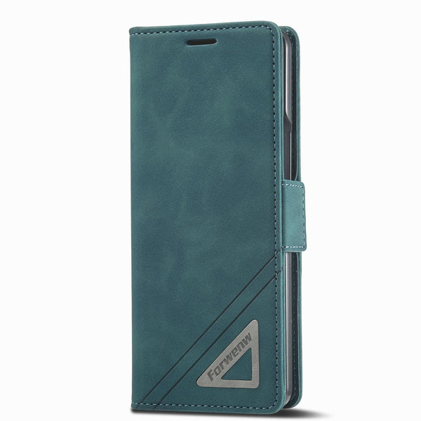 For Samsung Galaxy Z Fold4 5G Leather Dual Side Buckle Phone Cover Dark Cyan Cases Covers & Skins