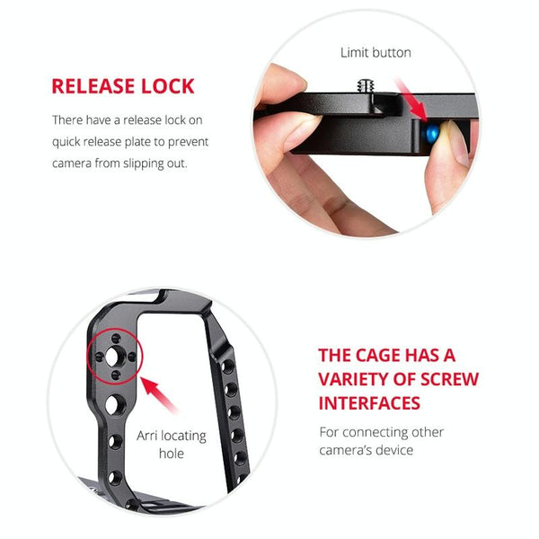 Video Camera Cage Stabilizer For Dji Bmpcc 4K Black C9 Audio And Use Stabilizers