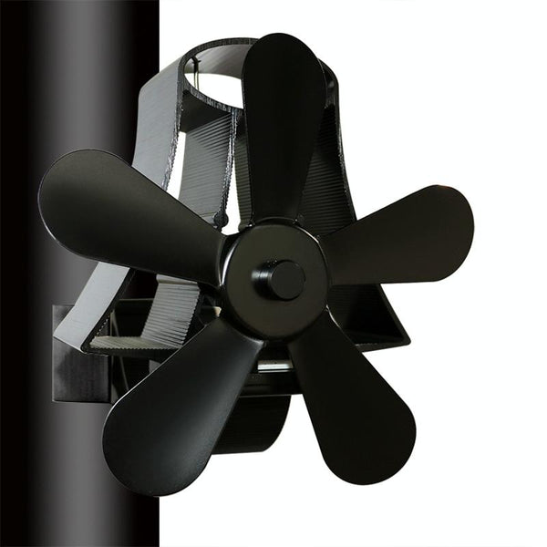 High Temp 5 Blade Heat Powered Stove Fan For Fireplaces Black Fireplace & Stove Accessories
