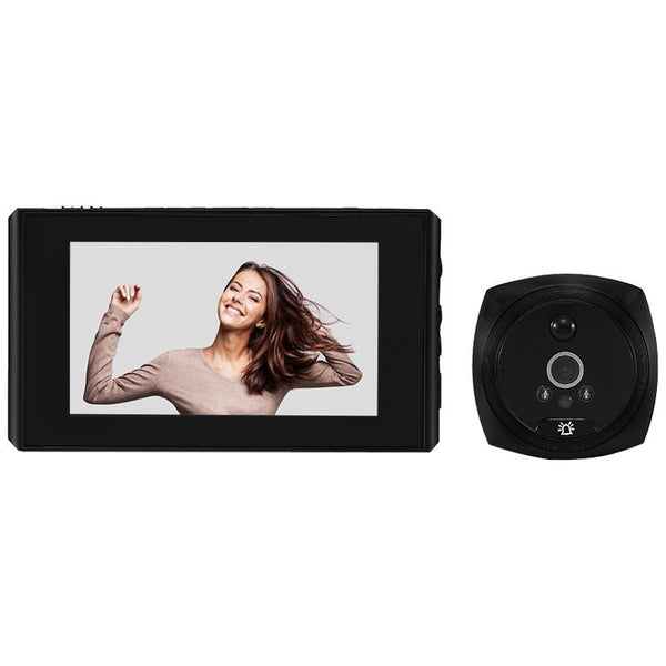 Smart Cat Eye Video Doorbell With 4.5 1080P Hd Screen Night Vision & Motion Detection Black Smart Doorbells