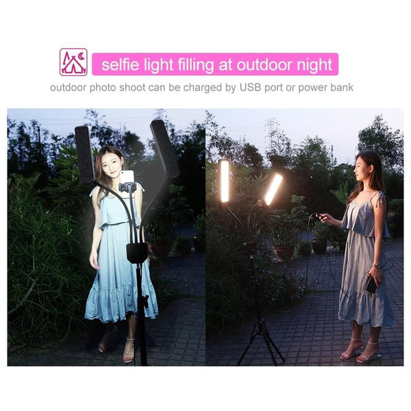 Double Arm Fill Light With Phone Clip Brightness Black Audio Video Other Lighting & Studio