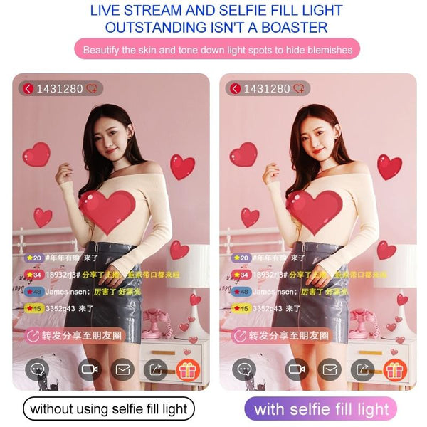 Double Arm Fill Light With Phone Clip Brightness Black Audio Video Other Lighting & Studio