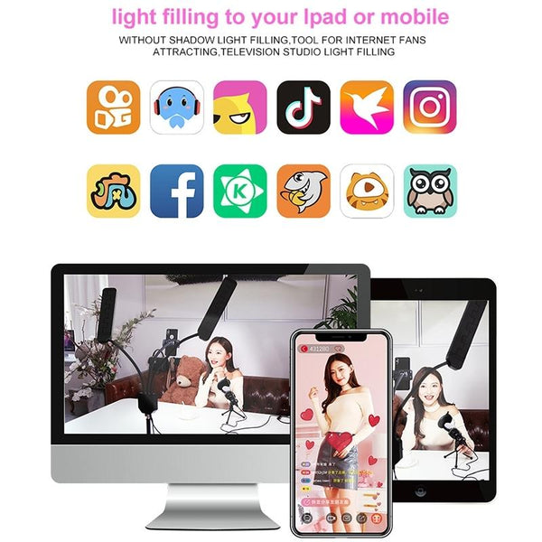 Double Arm Fill Light With Phone Clip Brightness Black Audio Video Other Lighting & Studio