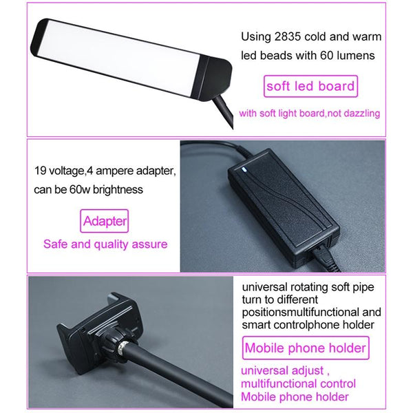 Double Arm Fill Light With Phone Clip Brightness Black Audio Video Other Lighting & Studio