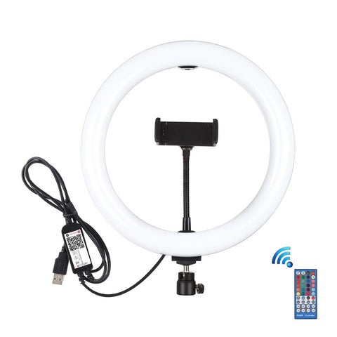 10.2 Usb Rgbw Led Ring Light With Tripod & Remote For Vlogging Photography Black Other Lighting & Studio