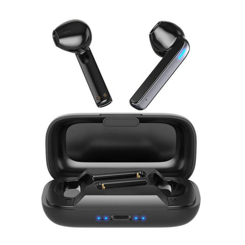 Touch Bluetooth Earphones With Charging Box & Indicator Light Semi Black Earbuds