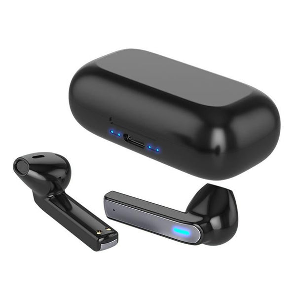 Touch Bluetooth Earphones With Charging Box & Indicator Light Semi Black Earbuds