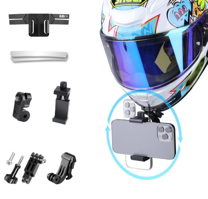 Helmet Mount Kit For Action Camera With Phone Clamp And Adapter Helmet Parts & Accessories