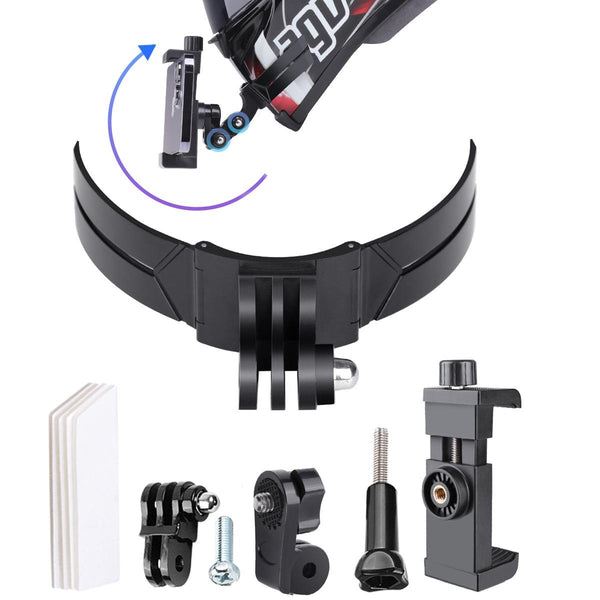 Foldable Action Camera Helmet Mount Kit With J Hook And Phone Clamp Helmet Parts & Accessories
