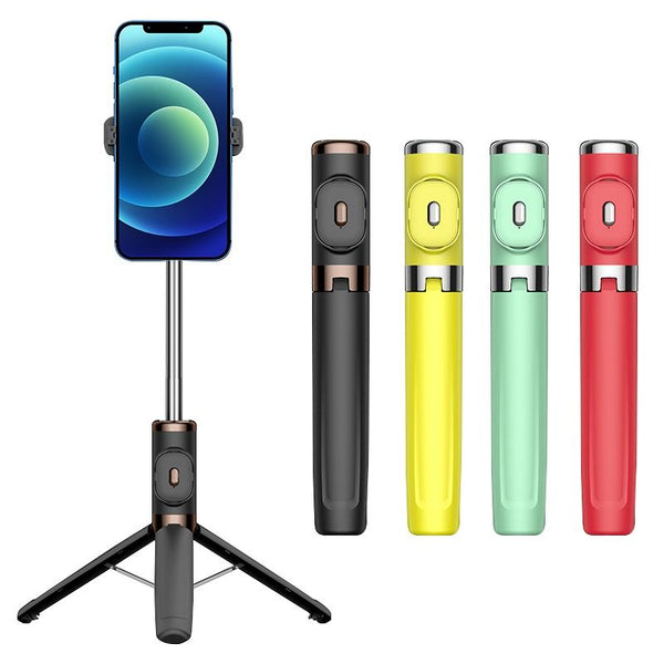 Black Wireless Selfie Stick With Remote Tripod Compact Design Selfie Sticks