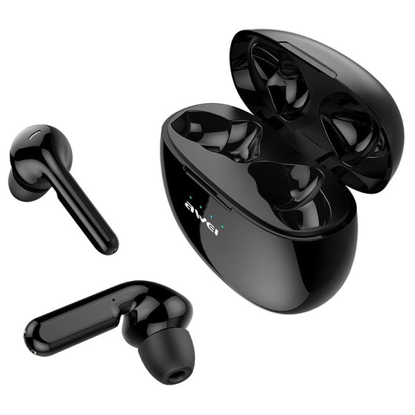 Wireless Sports Headset With Charging Case T15 Tws Bluetooth V5.0 Black Earbuds
