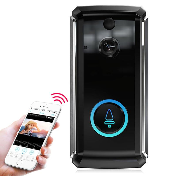 Smart Wifi Video Doorbell With Night Vision & Motion Detection 2 Way Intercom 32Gb Sd Card Black Smart Doorbells