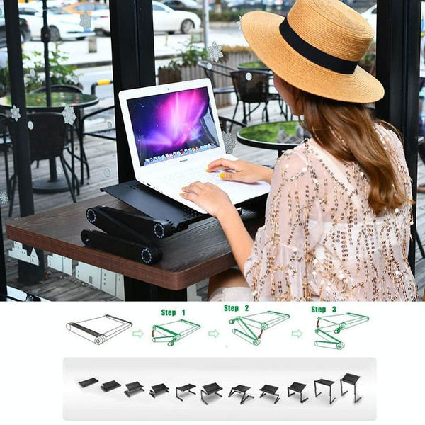 Foldable Laptop Stand Aluminium Alloy 360 Degree Rotation Stands Holders & Car Mounts