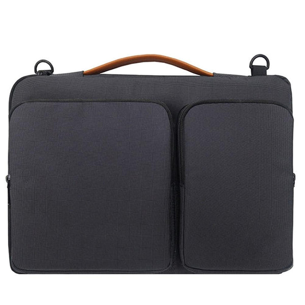 Waterproof Nylon Laptop Handbag With Trolley Strap Fits 13 14 Inch Laptops Black Laptop Cases & Bags