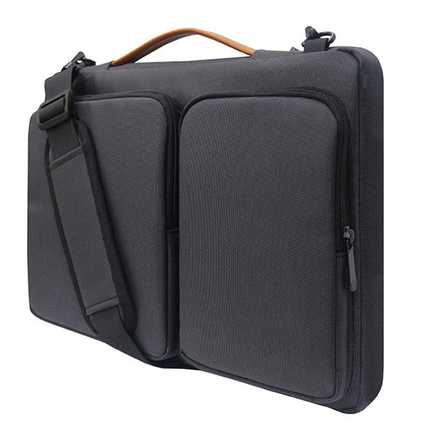 Waterproof Nylon Laptop Handbag With Trolley Strap Fits 13 14 Inch Laptops Black Laptop Cases & Bags