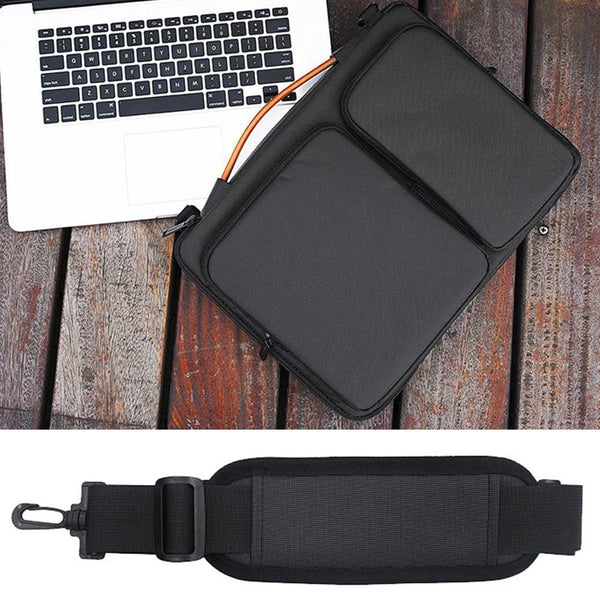Waterproof Nylon Laptop Handbag With Trolley Strap Fits 13 14 Inch Laptops Black Laptop Cases & Bags