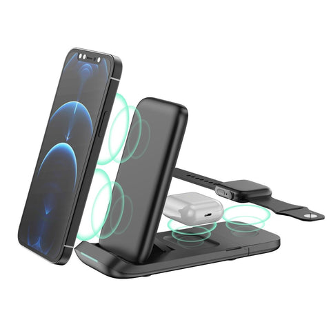 3 In 1 Foldable Wireless Charger For Iphone Apple Watch Airpods Chargers & Cradles