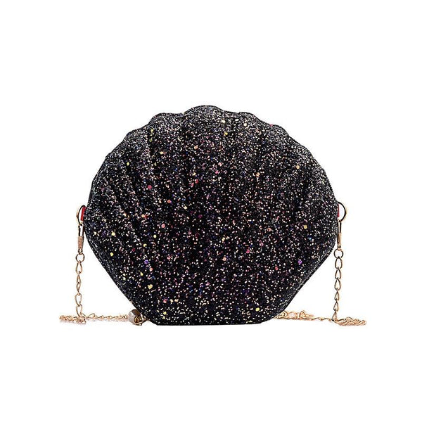 Sequined Shell Crossbody Bag Single Shoulder Fashion Accessory Black Women's Bags & Handbags