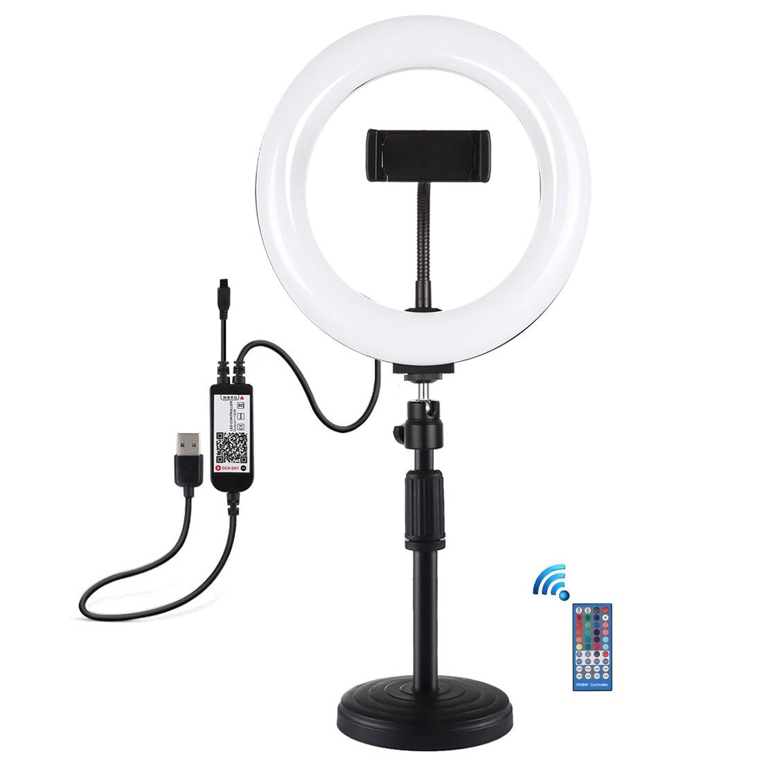 7.9 Inch Rgbw Led Ring Light With Dual Colour Temperature And Phone Clamp For Audio Video Other Lighting & Studio