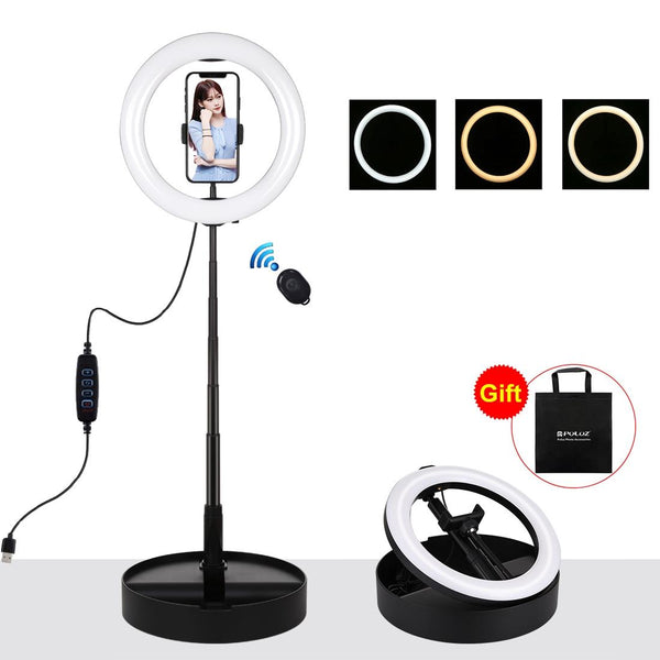 10.2 Dual Colour Led Ring Light With Usb Bluetooth Remote And Phone Holder_Black Other Lighting & Studio