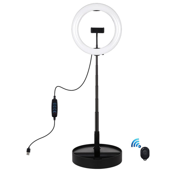 10.2 Dual Colour Led Ring Light With Usb Bluetooth Remote And Phone Holder_Black Other Lighting & Studio