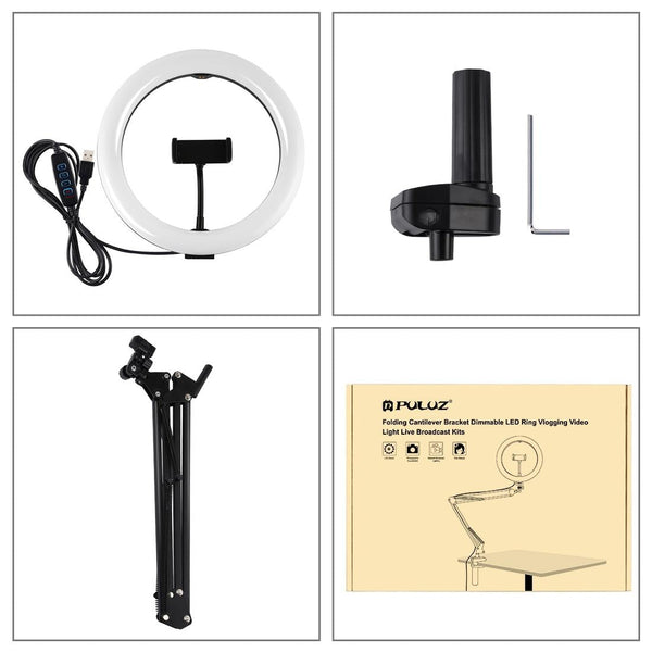 10.2 Inch Ring Light With Usb Three Modes Dual Colour Phone Clamp For Video Use Selfie Lights