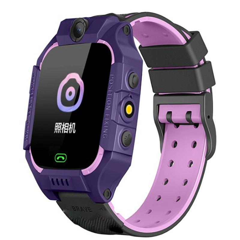 Children Phone Smart Positioning Full Touch Screen Student Watch Purple Smart Watches