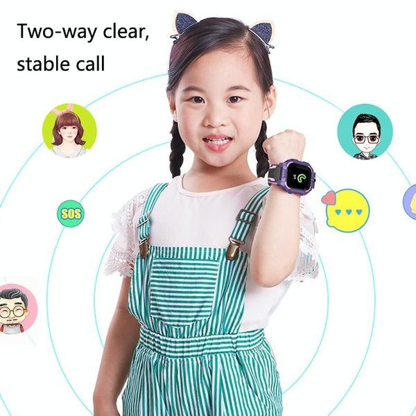 Children Phone Smart Positioning Full Touch Screen Student Watch Purple Smart Watches