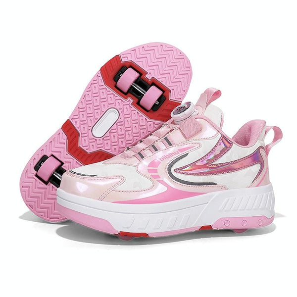 29 Size Children's Two Wheeled Roller Skating Shoes Xf18 Pink Roller Skates