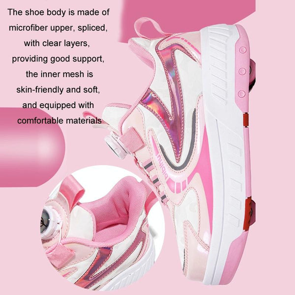 29 Size Children's Two Wheeled Roller Skating Shoes Xf18 Pink Roller Skates