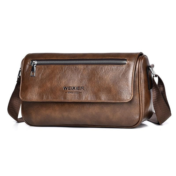 Waterproof Men Crossbody Bag Large Capacity Brown Bags
