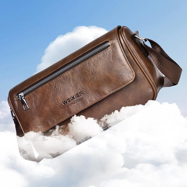 Waterproof Men Crossbody Bag Large Capacity Brown Bags