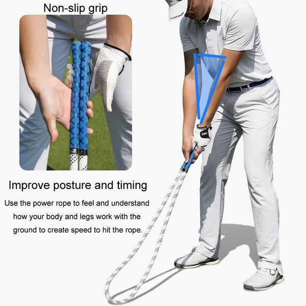 Golf Power Rope Swing For Rhythmic Training Indoor / Outdoor Exerciser Orange Black Swing Trainers