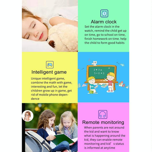 1.44 Inch 360 Degree Rotating Positioning Camera Smart Waterproof Children Calling Watch Purple Smart Watches