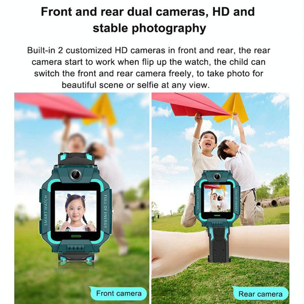 1.44 Inch 360 Degree Rotating Positioning Camera Smart Waterproof Children Calling Watch Purple Smart Watches