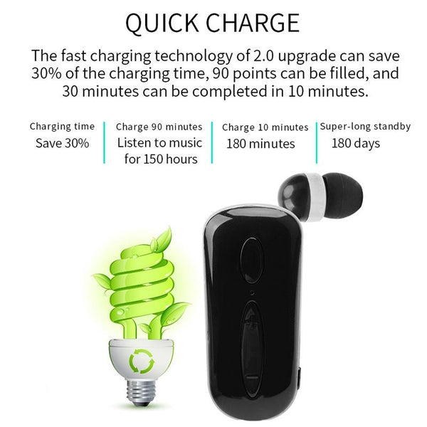 Wireless Bluetooth Earphone With Vibration Reminder And Clip Pink Earbuds