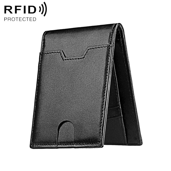 Leather Rfid Wallet Ultra Thin Black Wallets