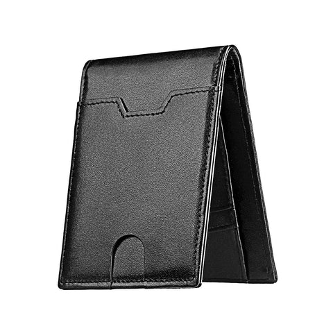 Leather Rfid Wallet Ultra Thin Black Wallets