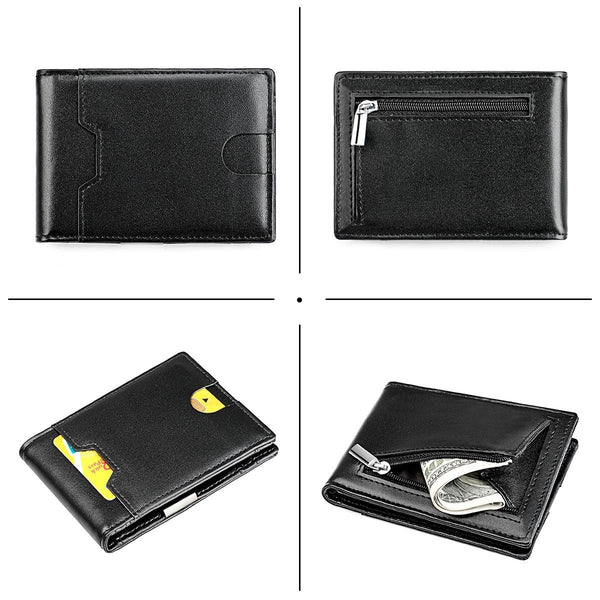 Leather Rfid Wallet Ultra Thin Black Wallets