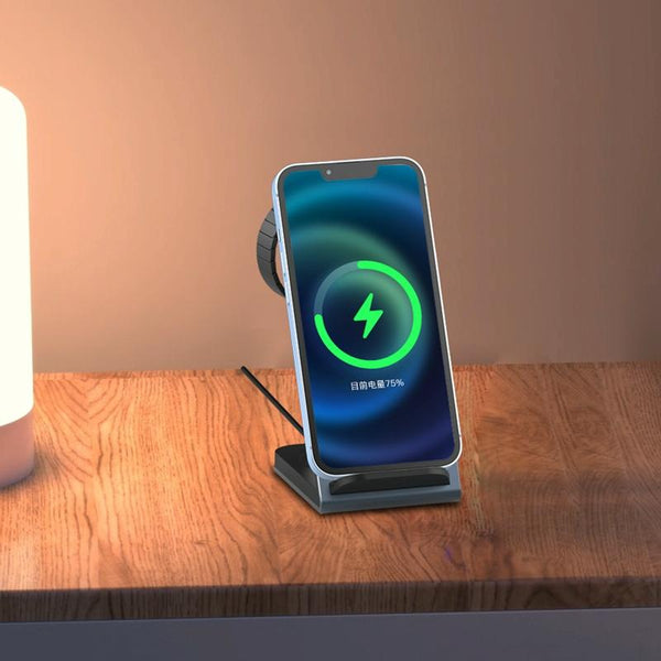 3 In 1 Vertical Metal Wireless Charger Silver Chargers & Cradles
