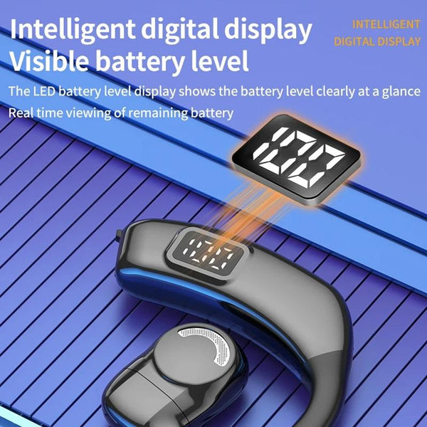 Wireless With Digital Display And Stereo Sound White Earbuds