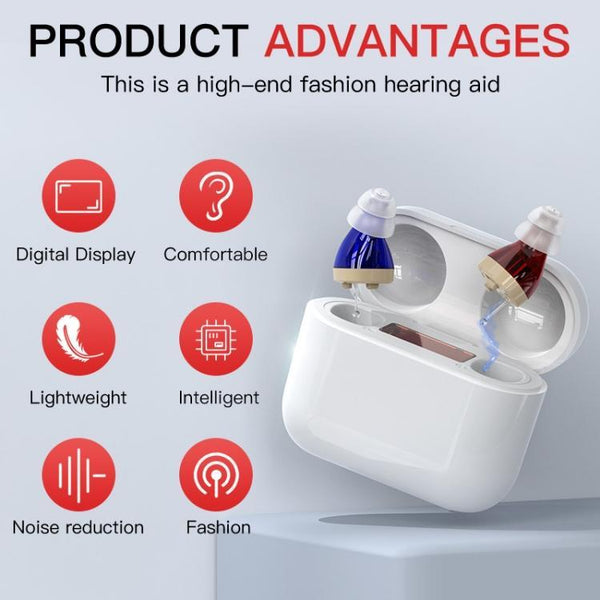 Digital Hearing Aid With Display & Charging Skin Colour Other Health Care