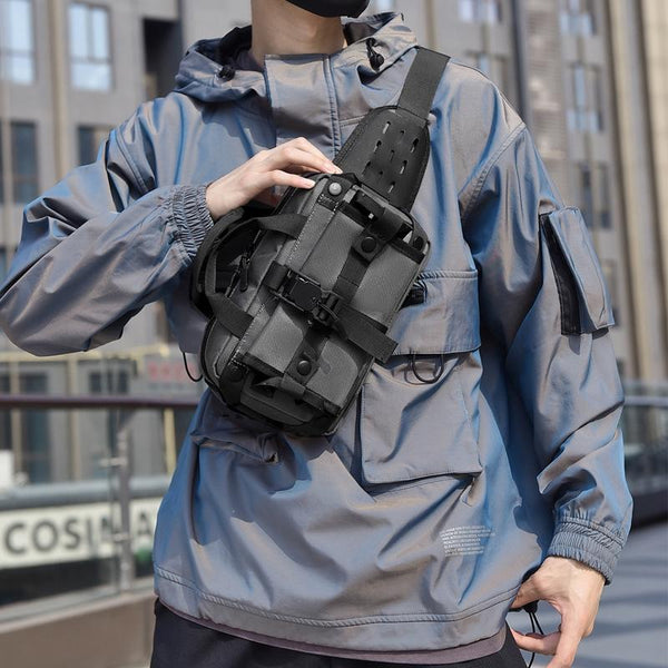 Waterproof Men Crossbody Waist Pack Gray Waist Packs & Bags