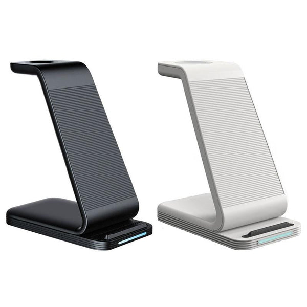 3 In 1 15W Vertical Wireless Charger White Chargers & Cradles
