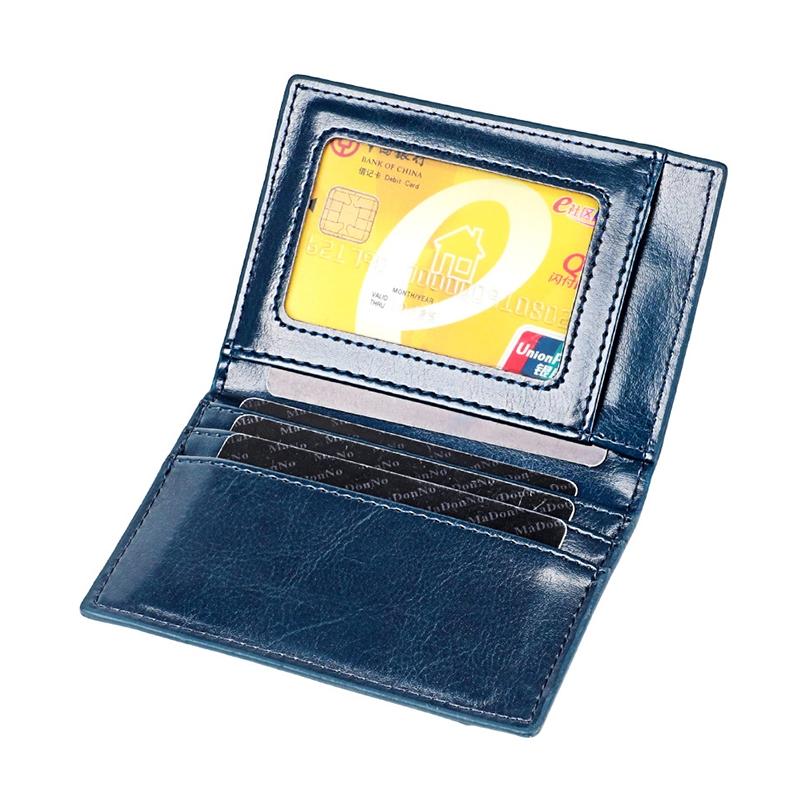 Ultra Thin Pu Leather Card Holder Mini Blue Wallets