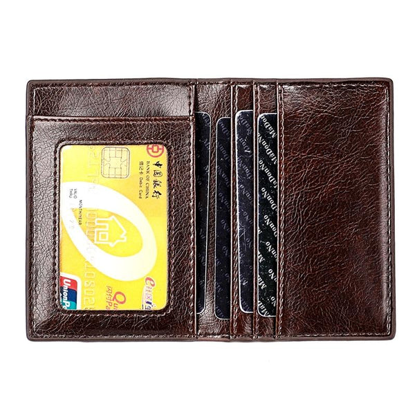 Ultra Thin Pu Leather Card Holder Mini Blue Wallets