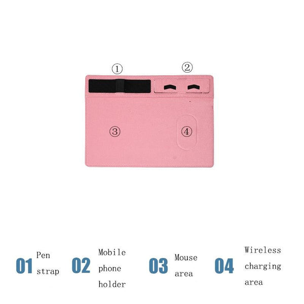 Jj 82401 Mouse Pad With Phone Charging & Holder Black Mouse Pads & Wrist Rests