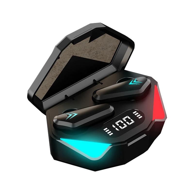 True Wireless Gaming With Touch Control And Led Charging Case Black Earbuds