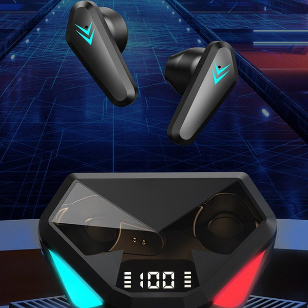 True Wireless Gaming With Touch Control And Led Charging Case Black Earbuds